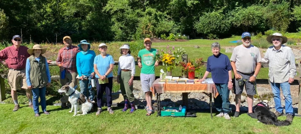 Volunteers at native plant garden